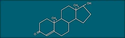 Harmony Hormone Solutions - Chemical structure of a steroid molecule with four interconnected carbon rings, three hexagonal and one pentagonal.